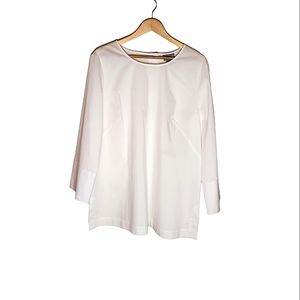 White Liz Claiborne Simple Easy Breezy White Tunic Top